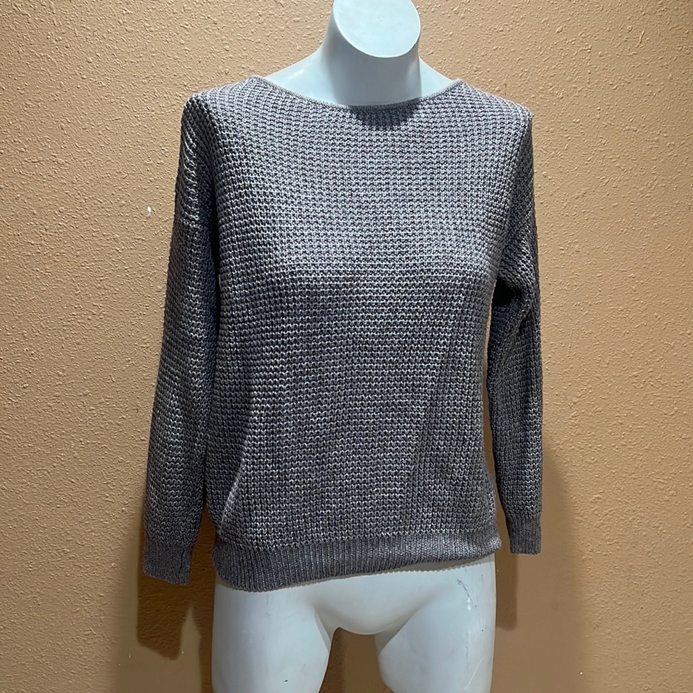 Callahan gray open back knit sweater
